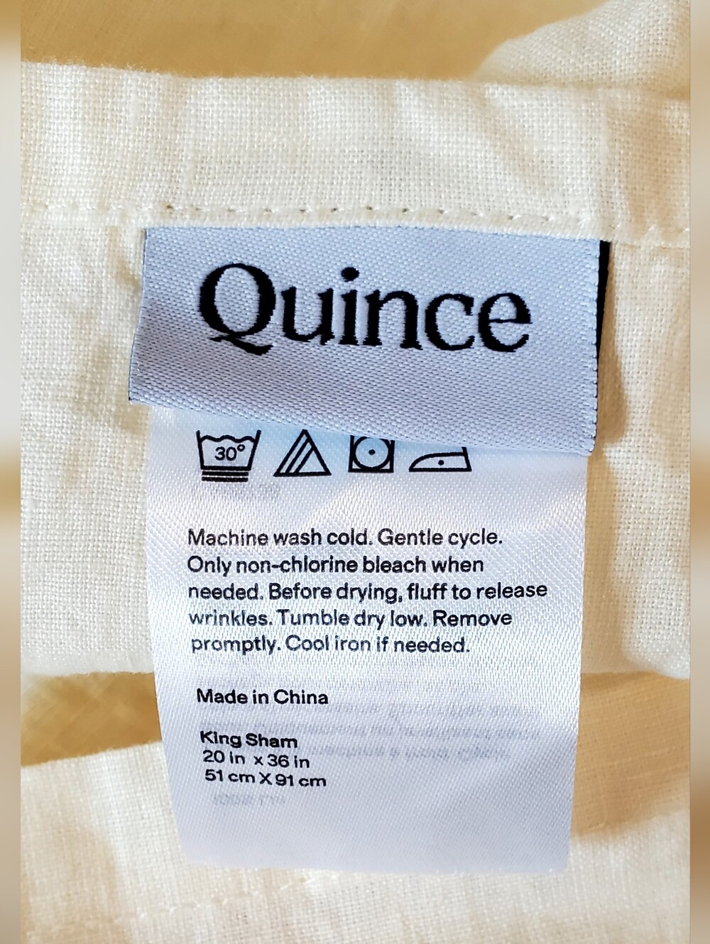 Quince 4 Linen King Pillow Shams, Sea Mist/Butter, NEW! - Picture 15 of 15